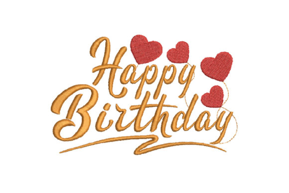 Happy Birthday with Heart Balloons
