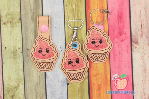 Ice Cream ITH Key Fob Pattern