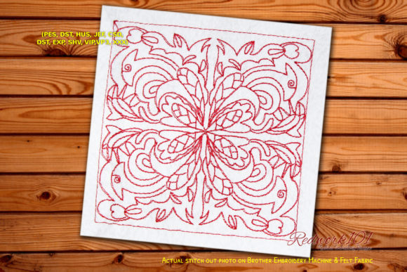 Quilt Block Design Redwork
