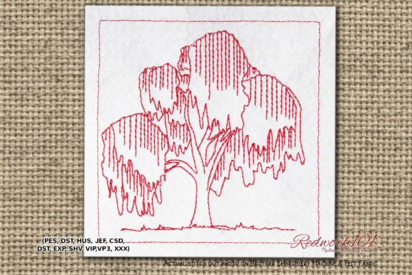 Willow Tree Redwork